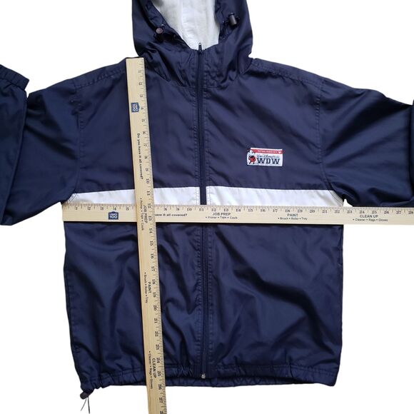 Vintage Walt Disney World Windbreaker Jacket Small Blue Full Zip Hooded Lined - Picture 4 of 11